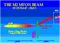 Schematic view of the M2 muon beam